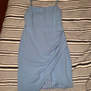 Asymmetrical blue dress- blue blush